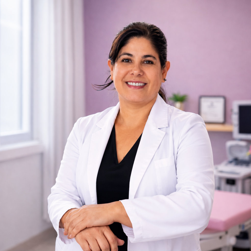 Lic. Irene V. Alegre en su consultorio